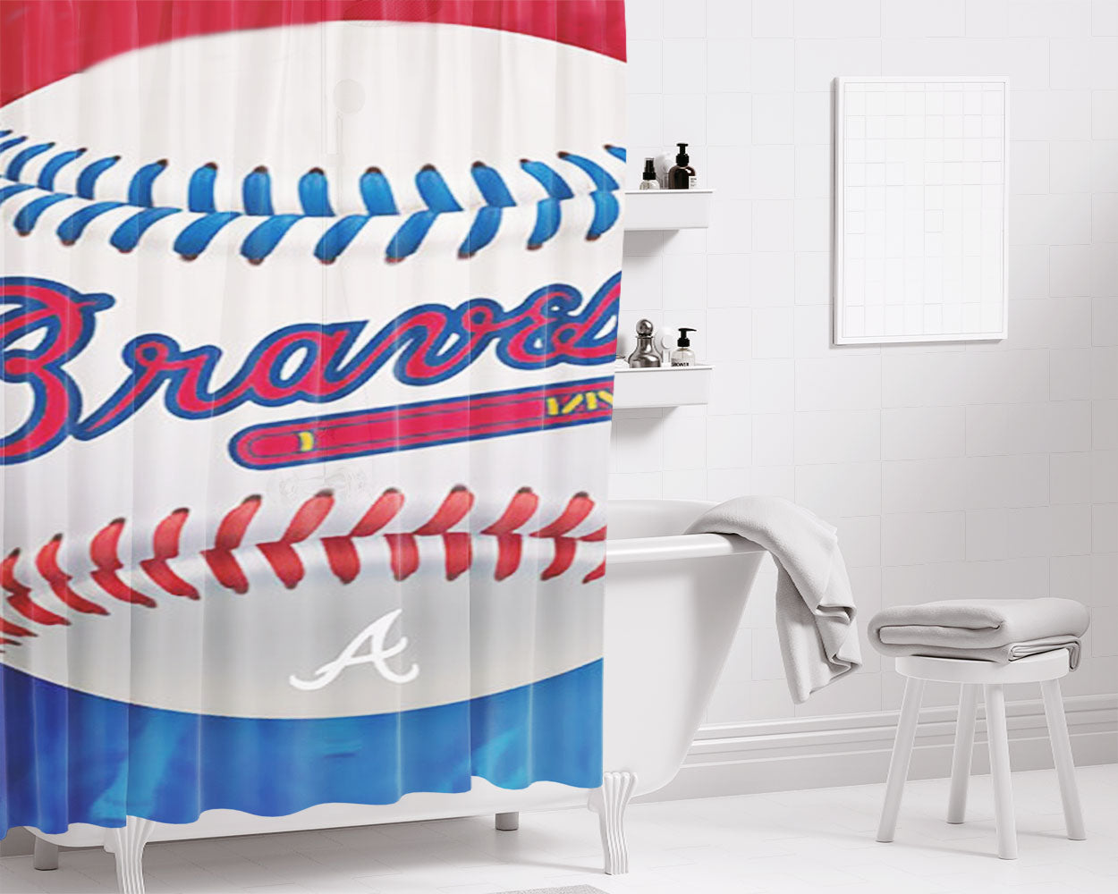 Braves A Bathroom Shower Curtain Fabric Waterproof | 66 X 72 Inch