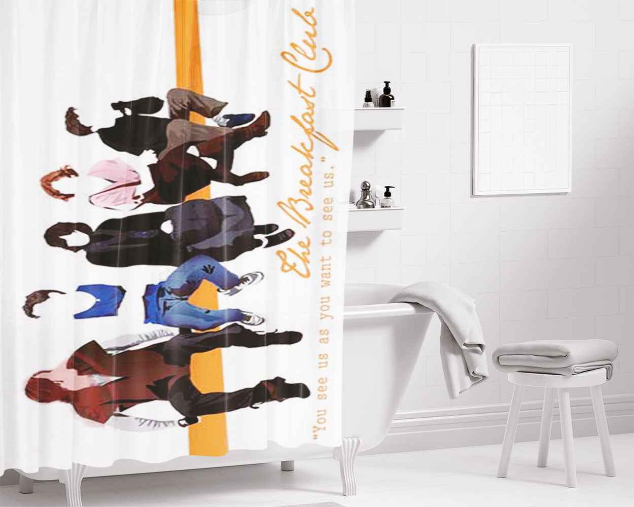 Breakfast Club Image Old Series Bathroom Shower Curtain Fabric Waterproof | 66 X 72 Inch