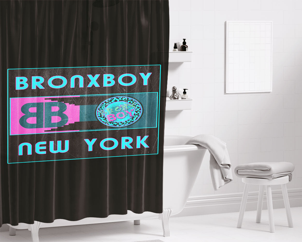 Bronx Boy New York Bathroom Shower Curtain Fabric Waterproof | 66 X 72 Inch