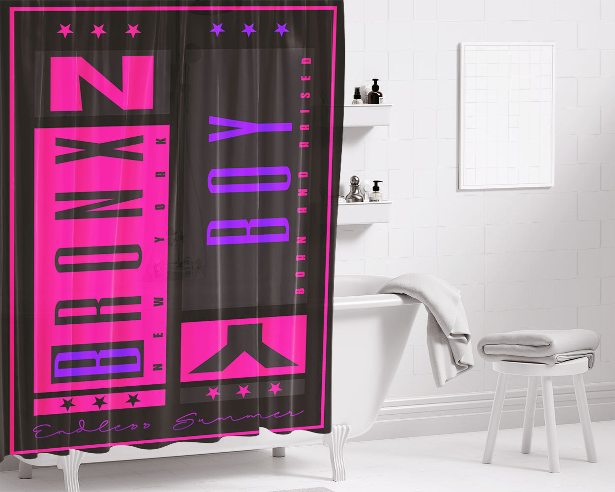 Bronx Ny Bathroom Shower Curtain Fabric Waterproof | 66 X 72 Inch