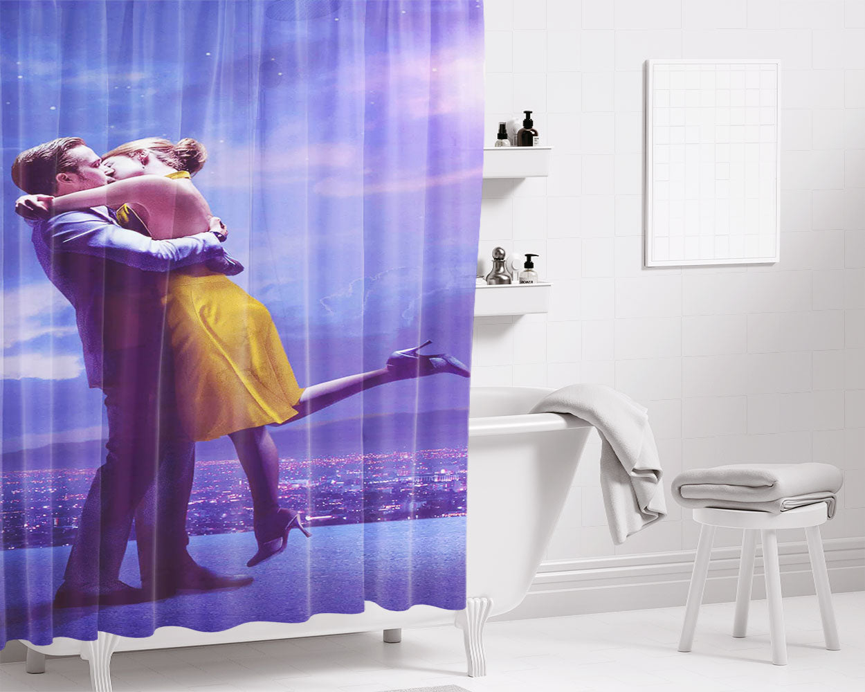 Lalaland Romace Bathroom Shower Curtain Fabric Waterproof | 66 X 72 Inch