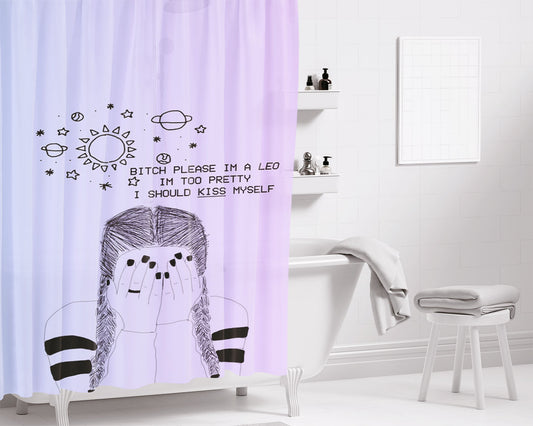 Leo Girl August Bathroom Shower Curtain Fabric Waterproof | 66 X 72 Inch