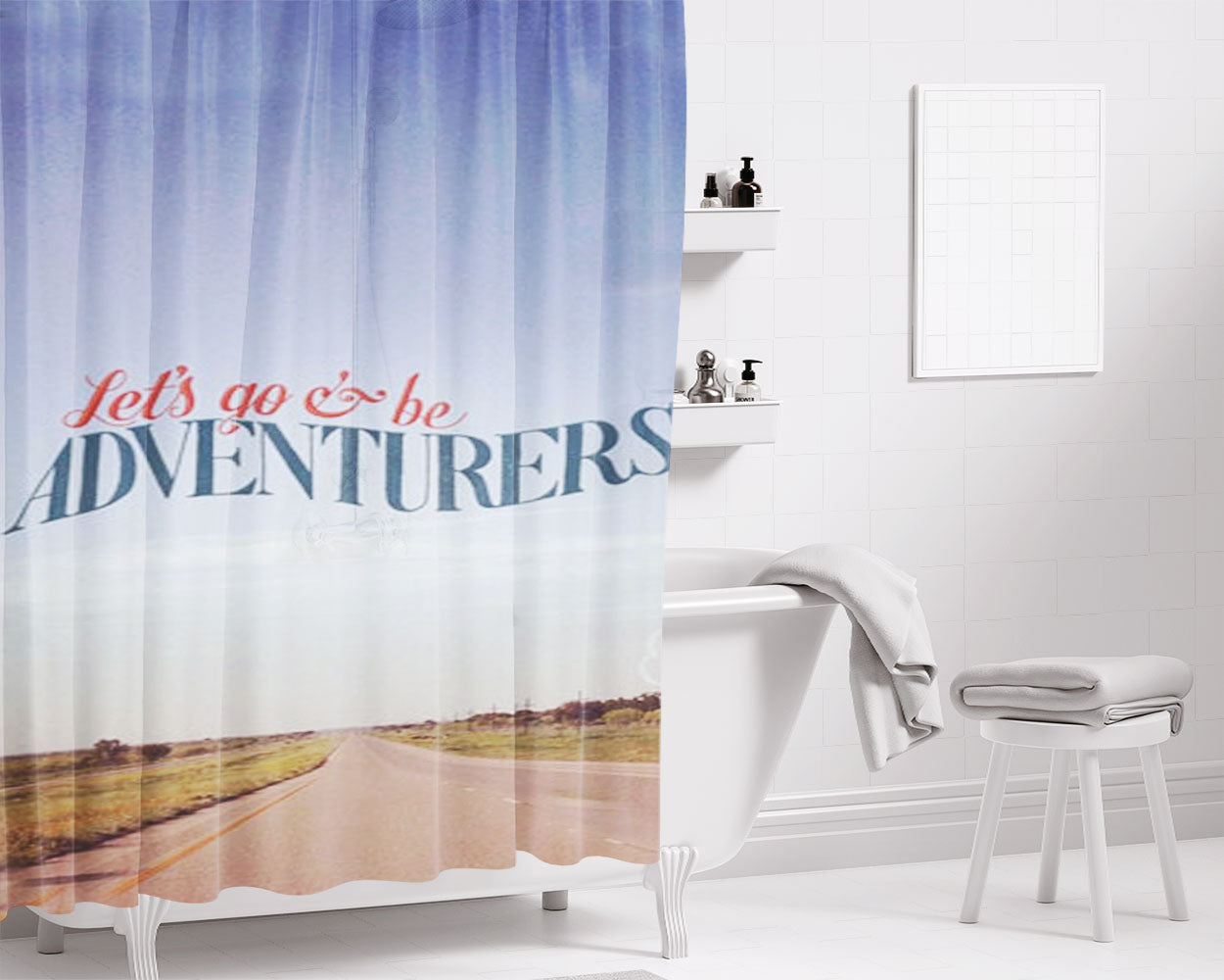 Let That Shit Go Bathroom Shower Curtain Fabric Waterproof | 66 X 72 Inch