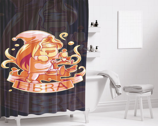 Libra Zodiac Bathroom Shower Curtain Fabric Waterproof | 66 X 72 Inch