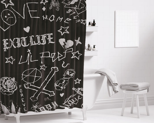 Lil P Bathroom Shower Curtain Fabric Waterproof | 66 X 72 Inch
