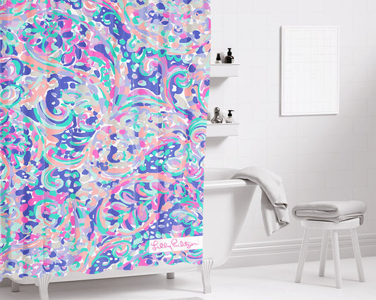 Lilly Pulitzer Background Bathroom Shower Curtain Fabric Waterproof | 66 X 72 Inch