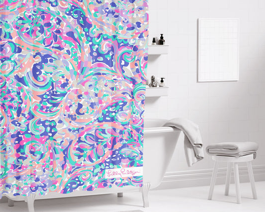 Lilly Pulitzer Cute Bathroom Shower Curtain Fabric Waterproof | 66 X 72 Inch