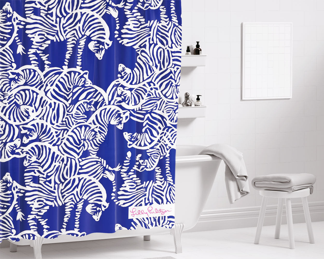 Lilly Pulitzer I Herd You Bathroom Shower Curtain Fabric Waterproof | 66 X 72 Inch