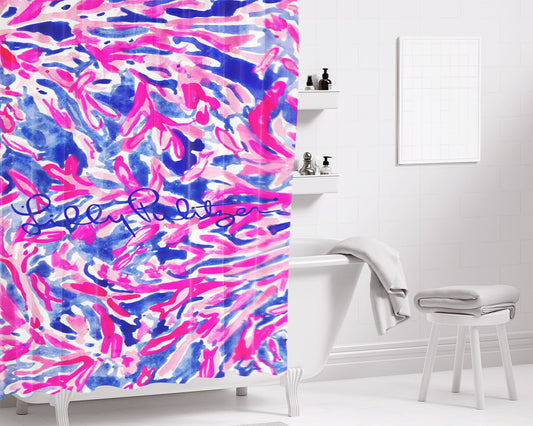 Lilly Pulitzer Logo Bathroom Shower Curtain Fabric Waterproof | 66 X 72 Inch