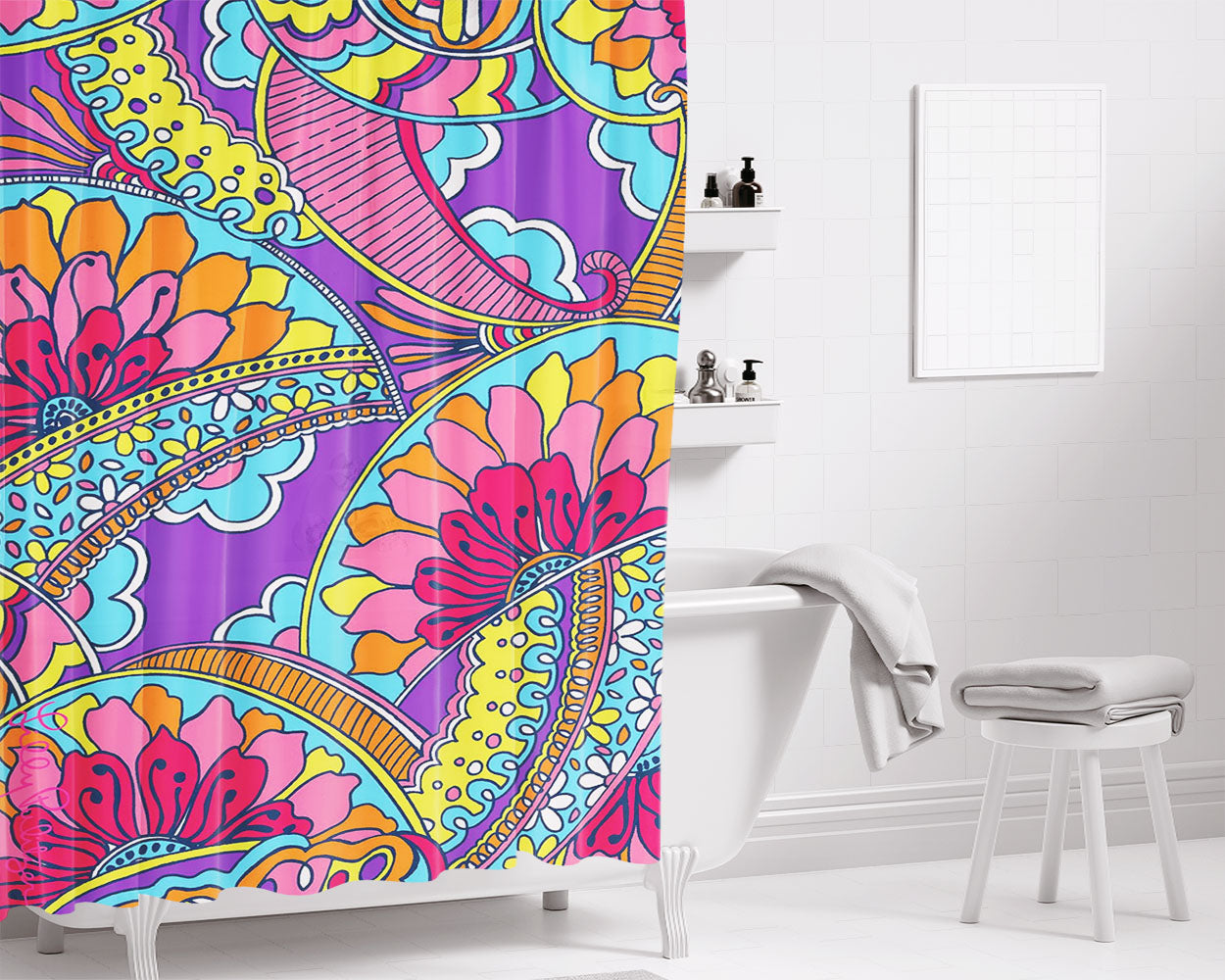 Lilly Pulitzer Optical Bathroom Shower Curtain Fabric Waterproof | 66 X 72 Inch