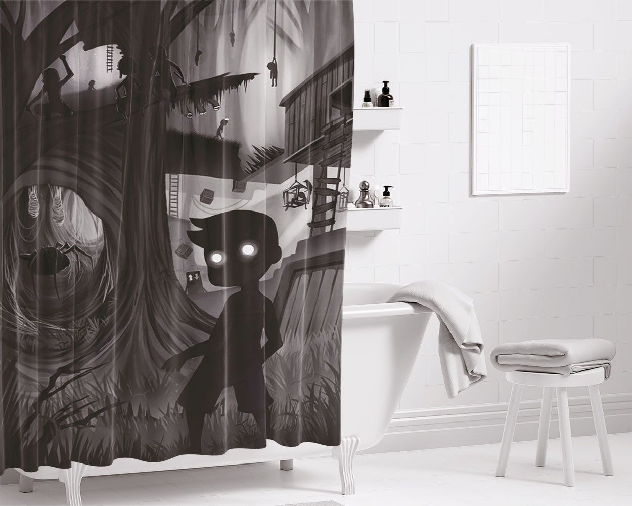 Limbo Wallpaper 2 Bathroom Shower Curtain Fabric Waterproof | 66 X 72 Inch