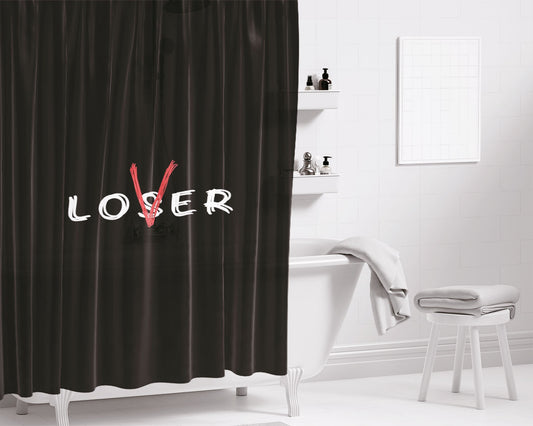 Lover Or Loser Glitch Bathroom Shower Curtain Fabric Waterproof | 66 X 72 Inch