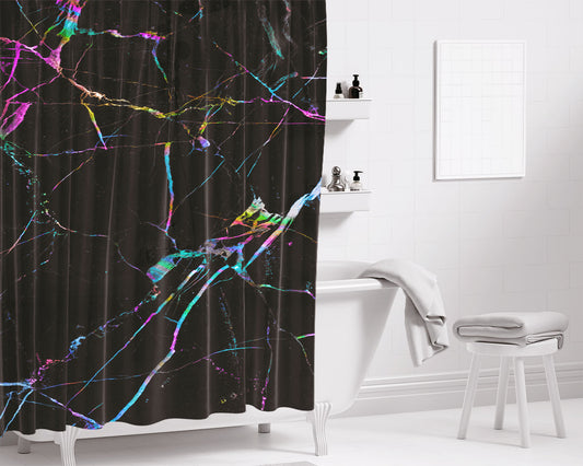 Marble Holo Bathroom Shower Curtain Fabric Waterproof | 66 X 72 Inch