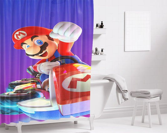 Mario Kart 8 Wallpapers 78 Bathroom Shower Curtain Fabric Waterproof | 66 X 72 Inch