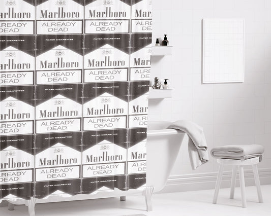 Marlboro Already Dead Bathroom Shower Curtain Fabric Waterproof | 66 X 72 Inch