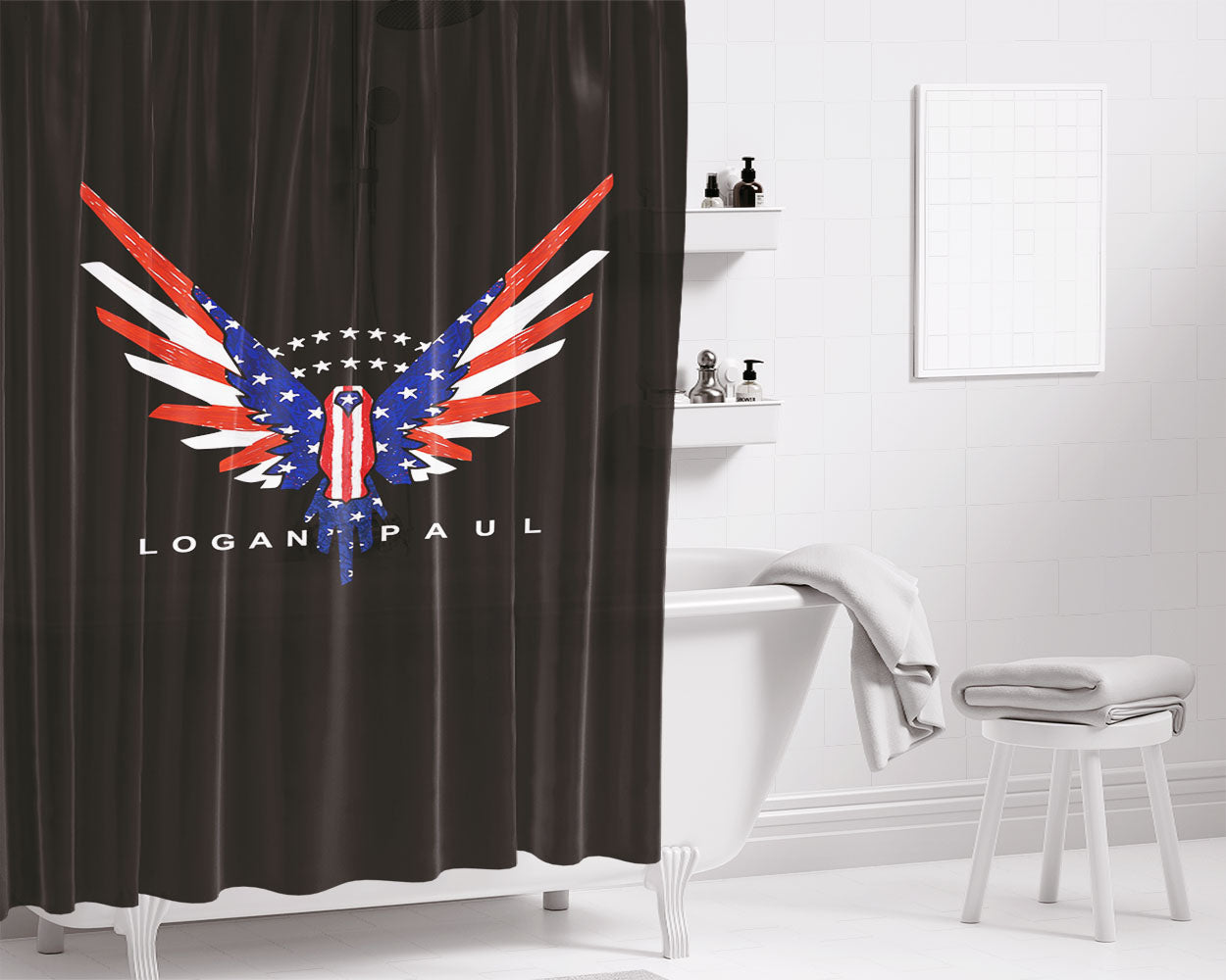 Us Maverick Lo Bathroom Shower Curtain Fabric Waterproof | 66 X 72 Inch