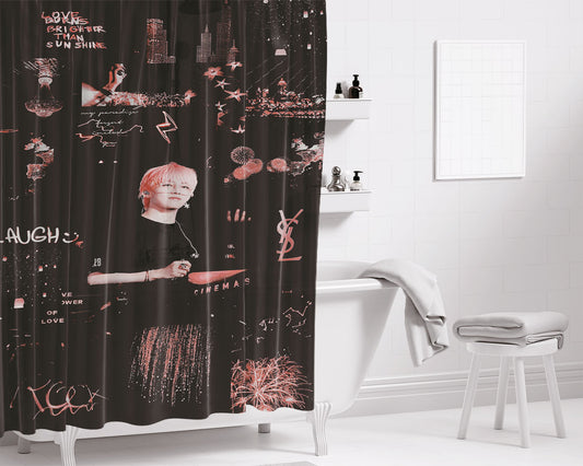 V Kim Taeh Bathroom Shower Curtain Fabric Waterproof | 66 X 72 Inch