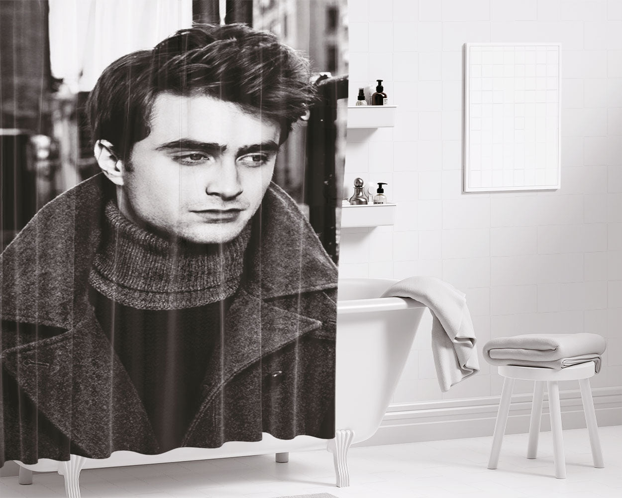 Warrick Saint Photoshoot Daniel Radcl Bathroom Shower Curtain Fabric Waterproof | 66 X 72 Inch