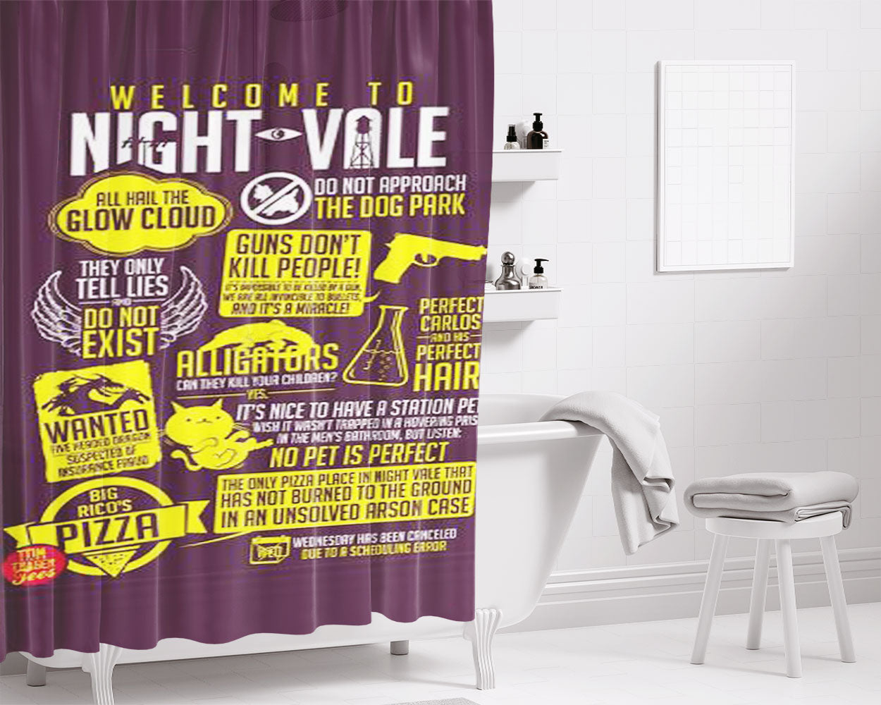 Welcome To My World Bathroom Shower Curtain Fabric Waterproof | 66 X 72 Inch