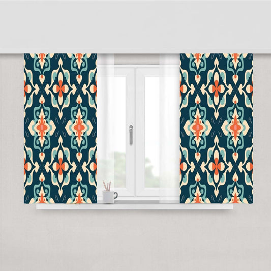 A Pattern With The Letter Fabric Window Curtains