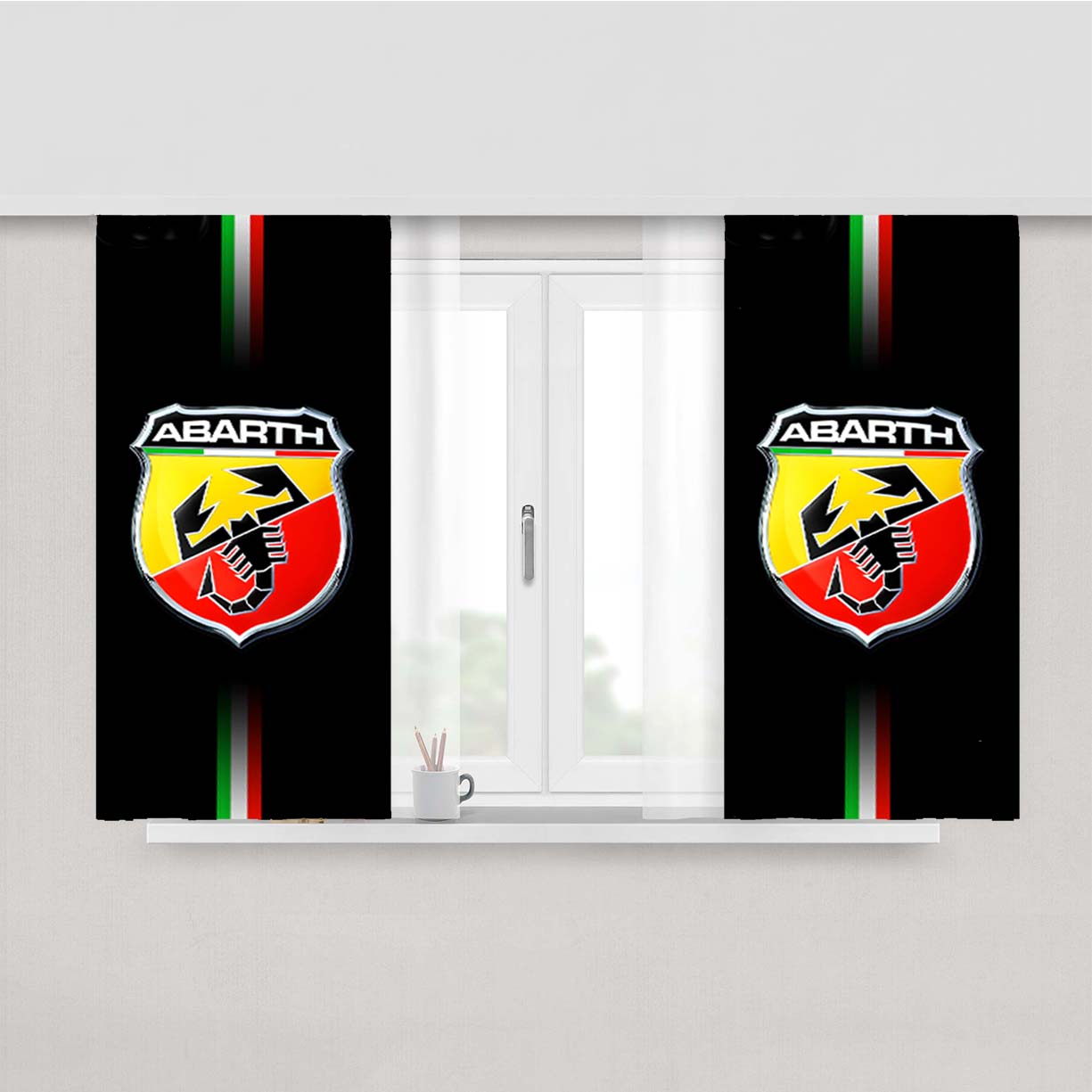 Abarth Racing Car Logo Fabric Window Curtains