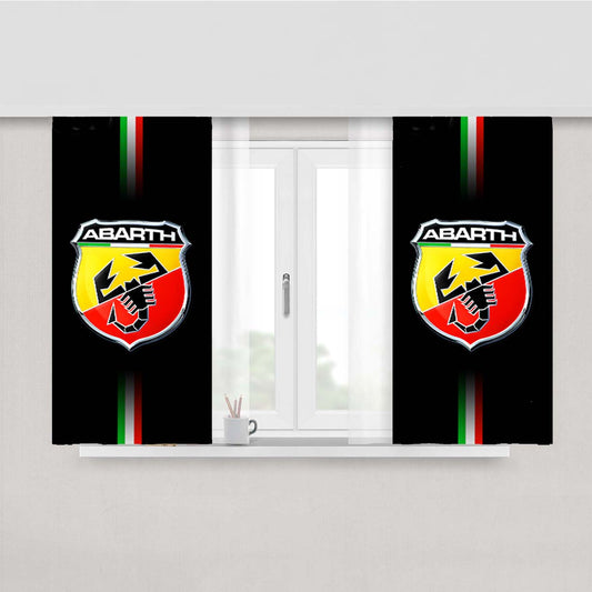 Abarth Racing Car Logo Fabric Window Curtains