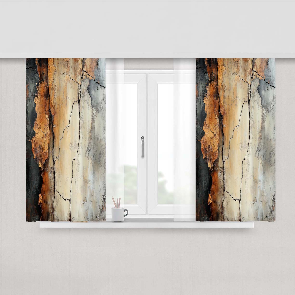 Abstract Fabric Window Curtains