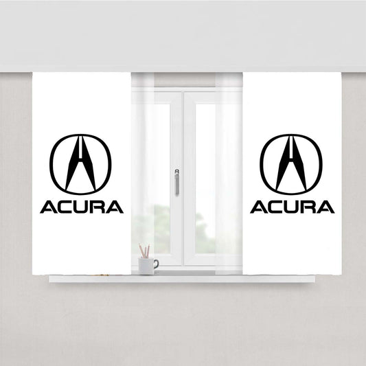 Acura Logo White Fabric Window Curtains