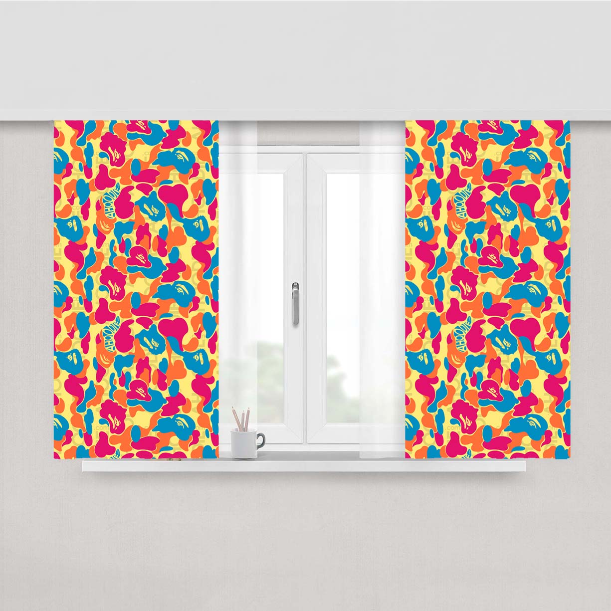 Ahoodie Camouflage Pattern Full Color Fabric Window Curtains