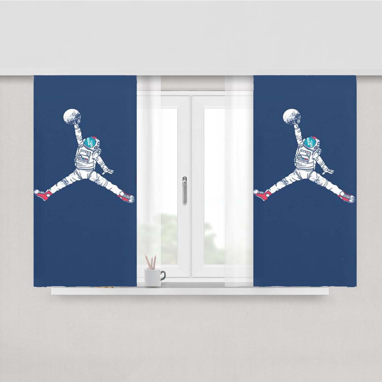 Air Jordan Astronaut Space Dunk Fabric Window Curtains