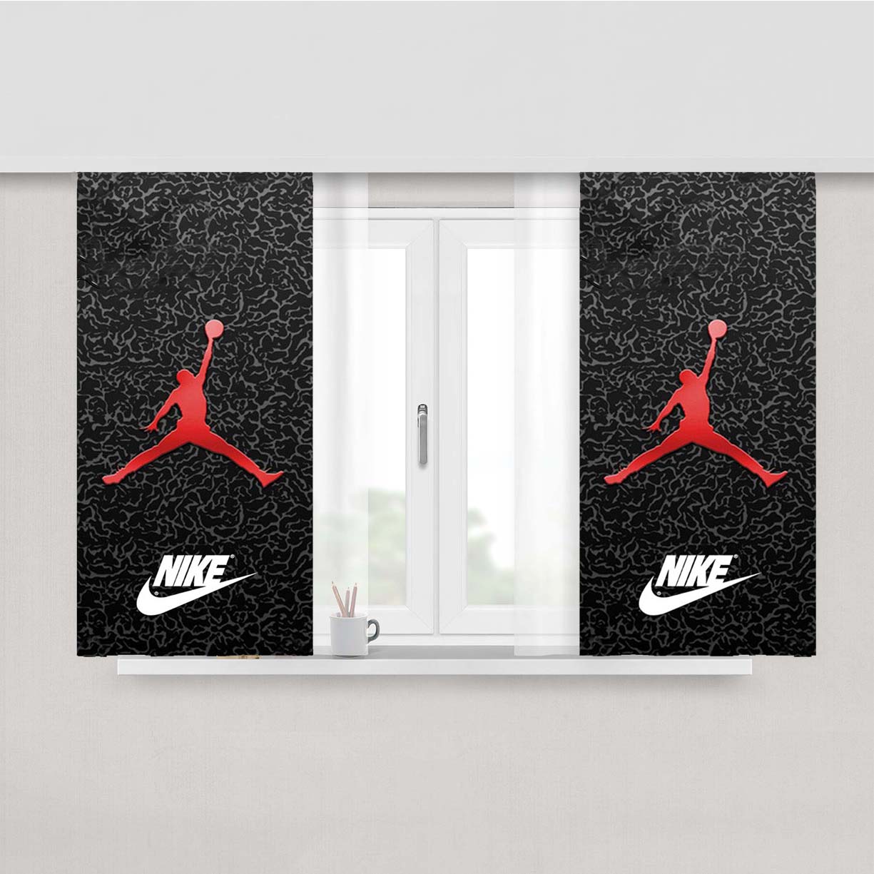 Air Jordan Elephant Fabric Window Curtains