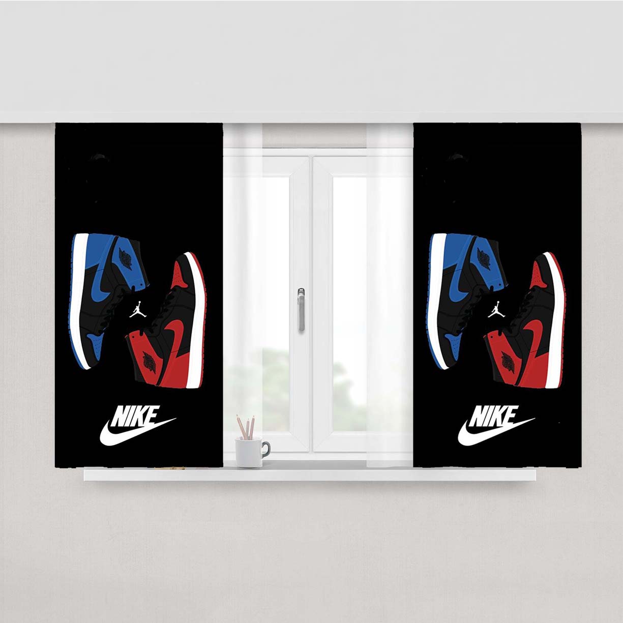 Air Jordan Nike Sneakers Fabric Window Curtains