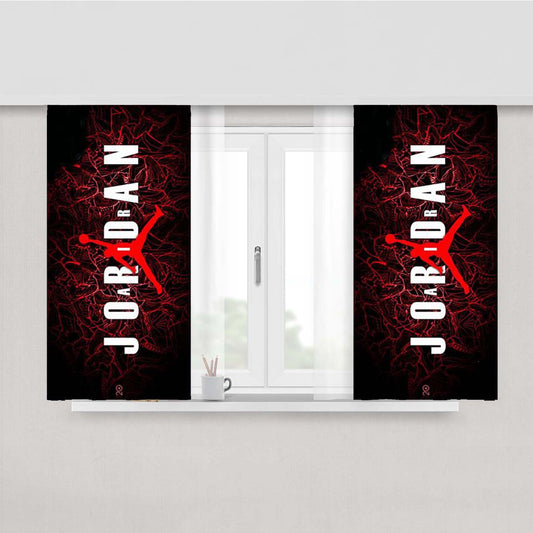 Air Jordan Red Wallpaper Fabric Window Curtains