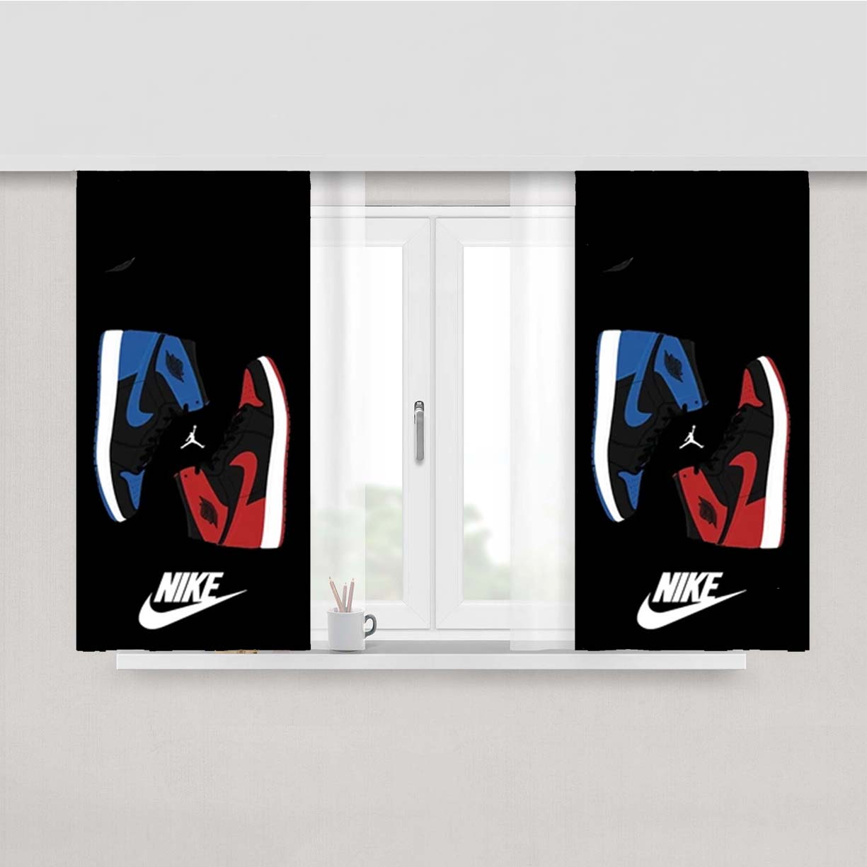 Air Jordan Sneakers Fabric Window Curtains