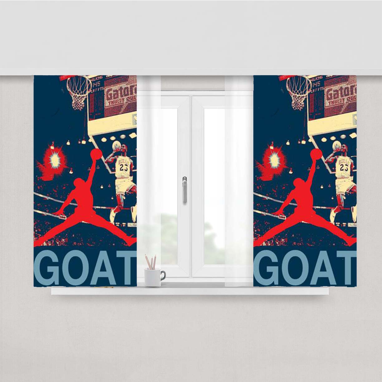 Air Jordan Wallpaper Fabric Window Curtains
