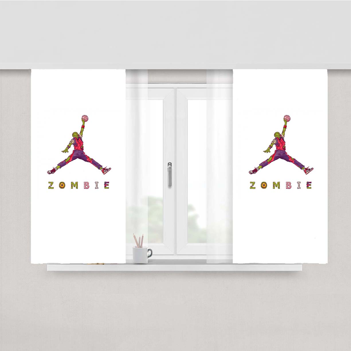 Air Jordan Zombie Fabric Window Curtains