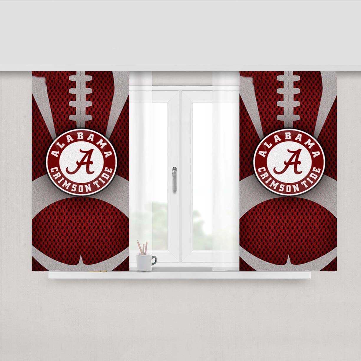 Alabama Crimson Tide Nfl Football Peach Skin Window Curtains
