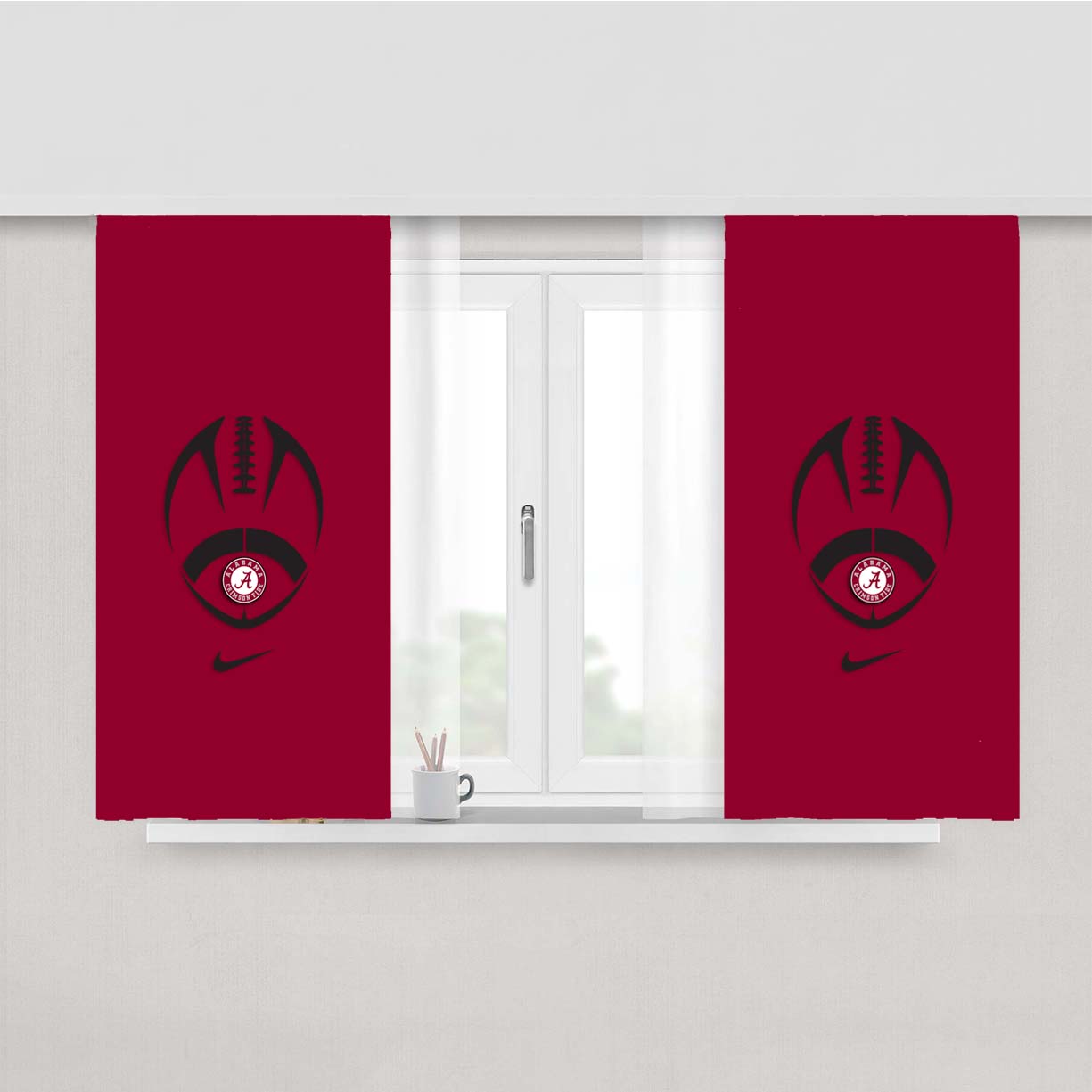Alabama Football Nike Logo Peach Skin Window Curtains