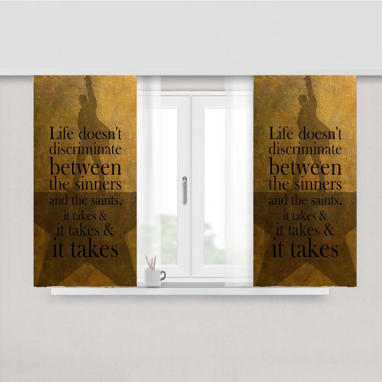 Alexander Hamilton It Takes Quotes Peach Skin Window Curtains