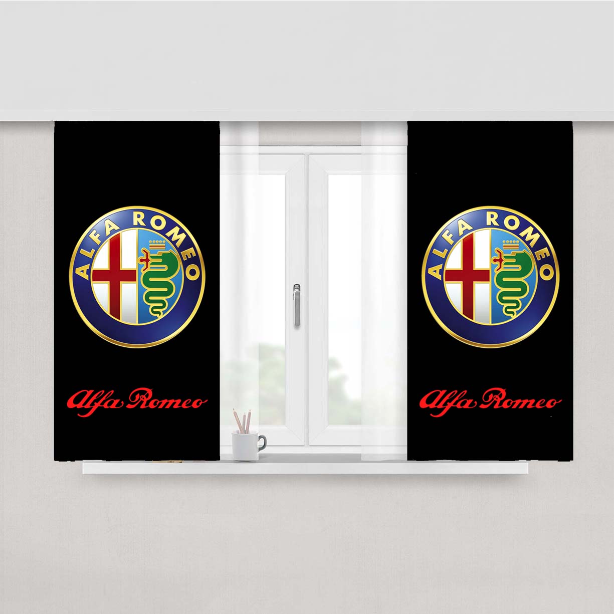 Alfa Romeo Peach Skin Window Curtains