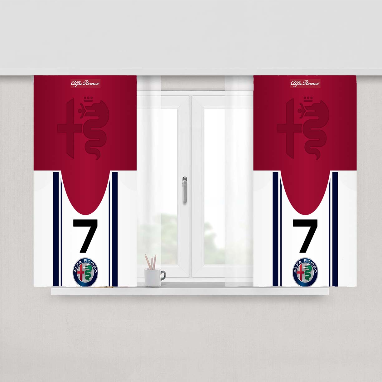 Alfa Romeo Racing Wallpaper Peach Skin Window Curtains
