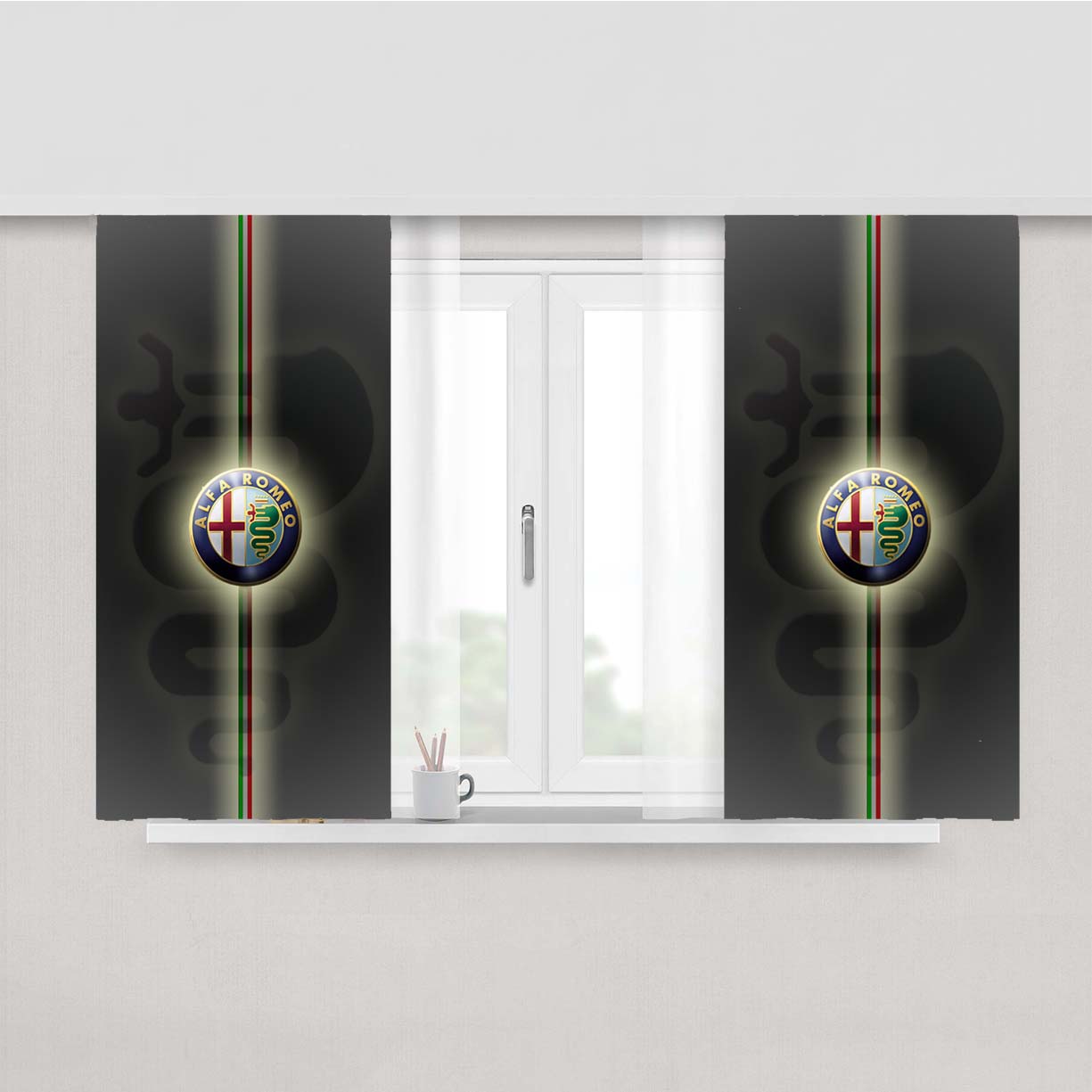 Alfa Romeo Wallpaper Peach Skin Window Curtains