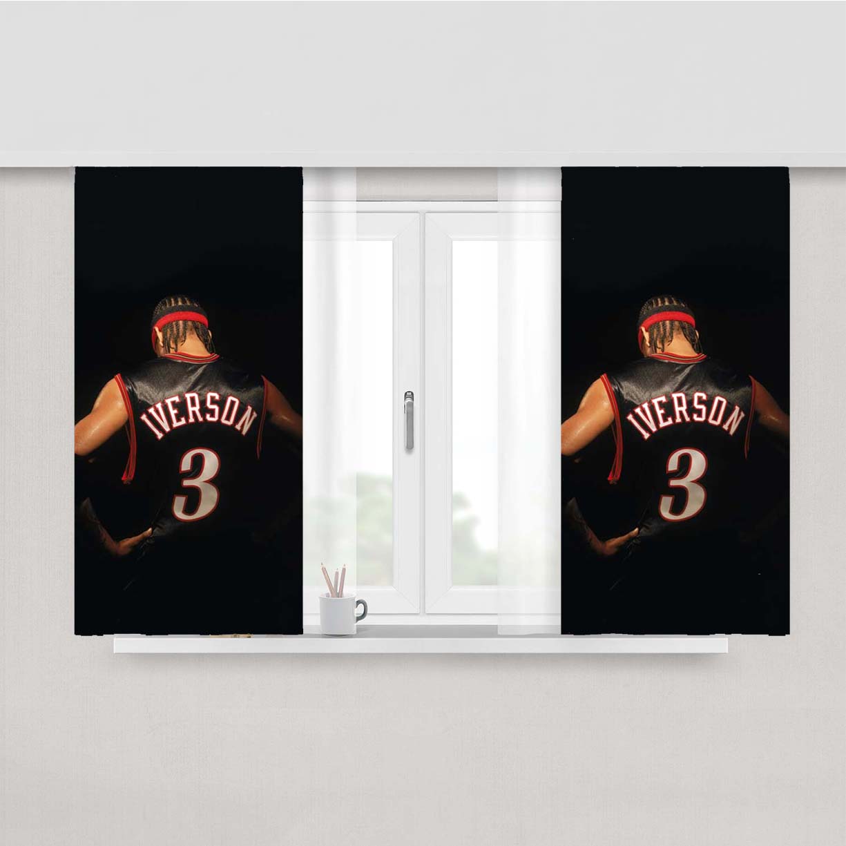 Allen Iverson 3 Basketball Peach Skin Window Curtains