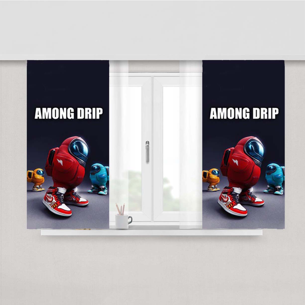 Among Drip Nike Shoes Peach Skin Window Curtains