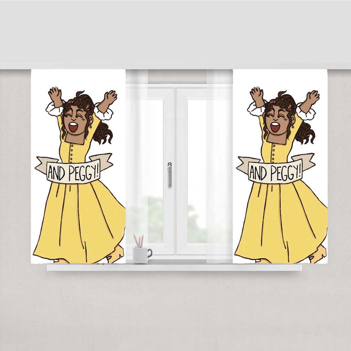 And Peggy Schuyler Hamilton Peach Skin Window Curtains
