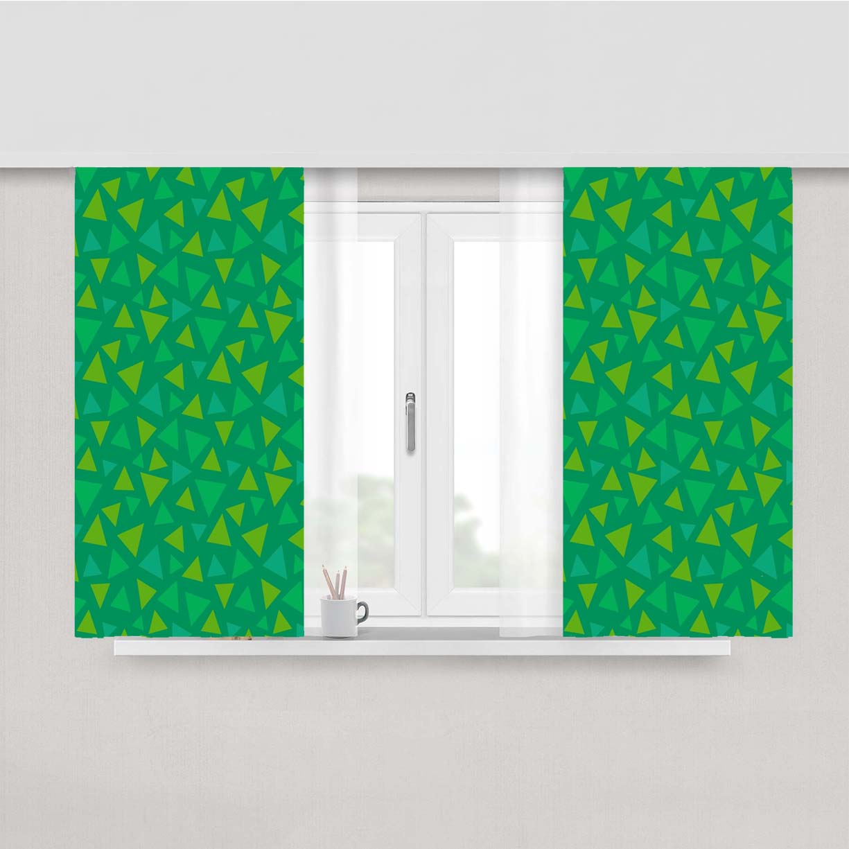 Animal Crossing Grass Pattern Peach Skin Window Curtains