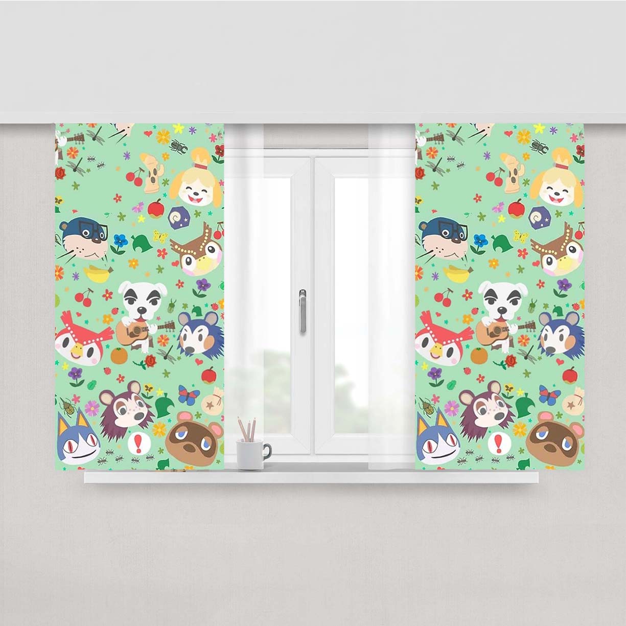 Animal Crossing New Leaf Town Folk Peach Skin Window Curtains
