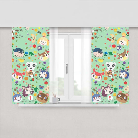 Animal Crossing New Leaf Town Folk Peach Skin Window Curtains