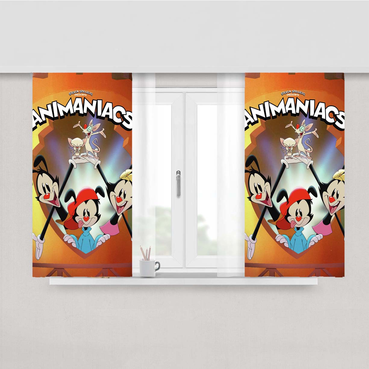 Animaniacs Cartoon Peach Skin Window Curtains