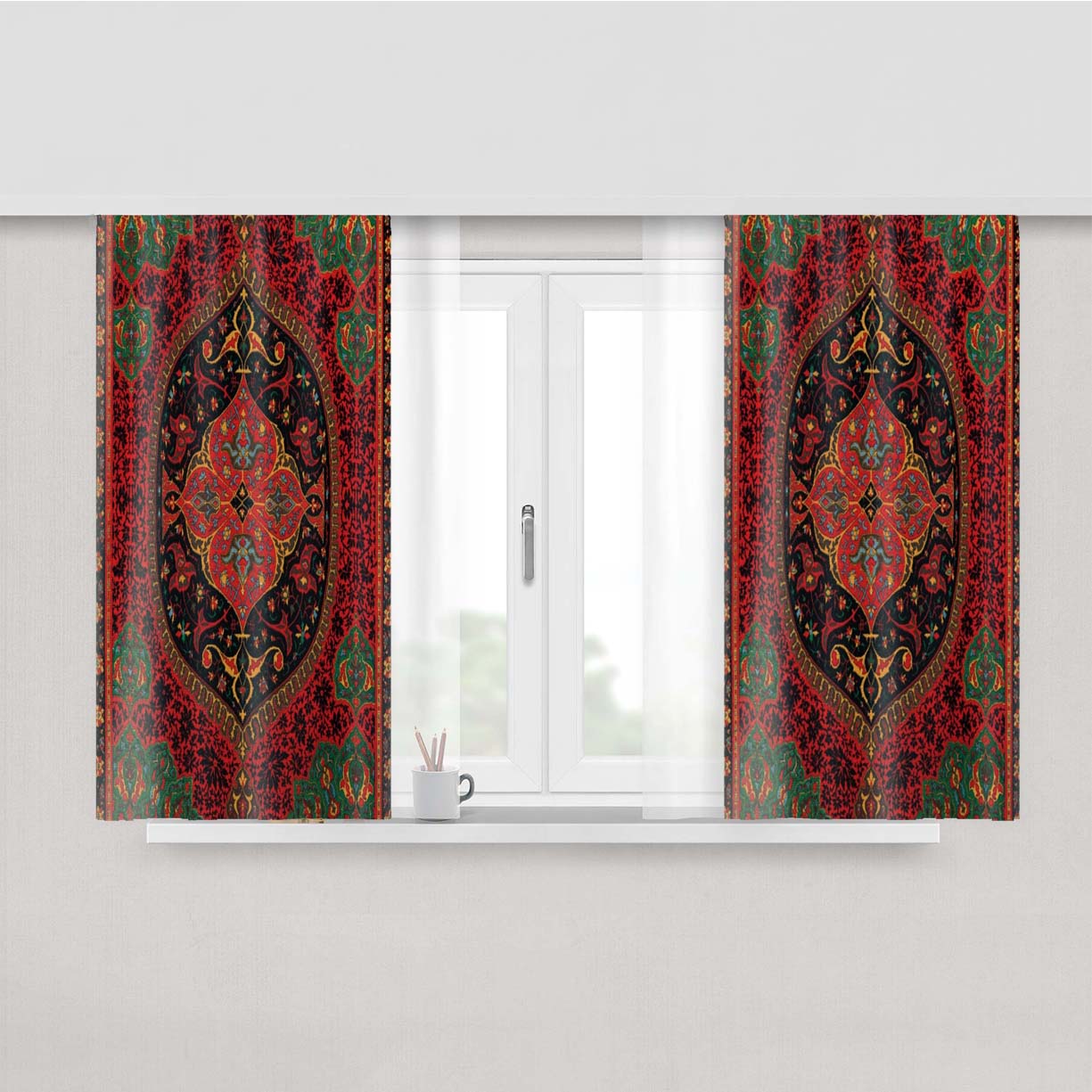 Arabic Bathroom Peach Skin Window Curtains
